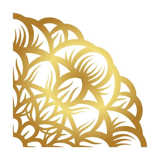 Вектор Мандала с градациями золотого цвета