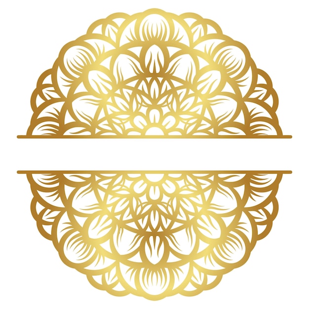 Mandala with gold color gradations