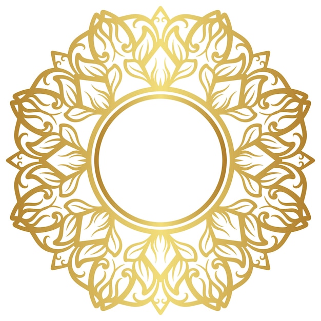 Mandala with gold color gradations