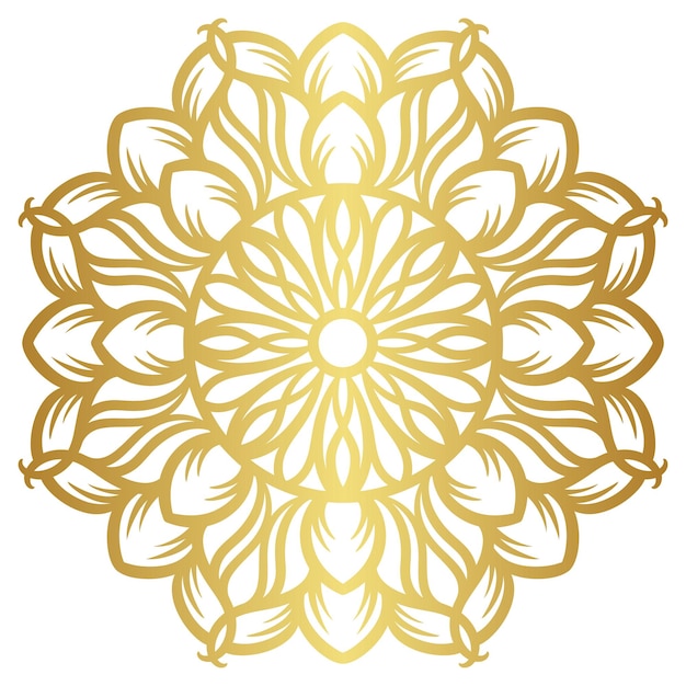 Mandala with gold color gradations