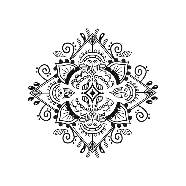 Мандала с цветком лотоса для татуировки хны менди декоративный орнамент в этническом восточном стиле