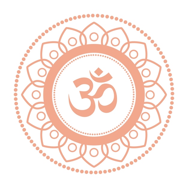 Vector mandala with om and chakra symbols on background diwali symbol om