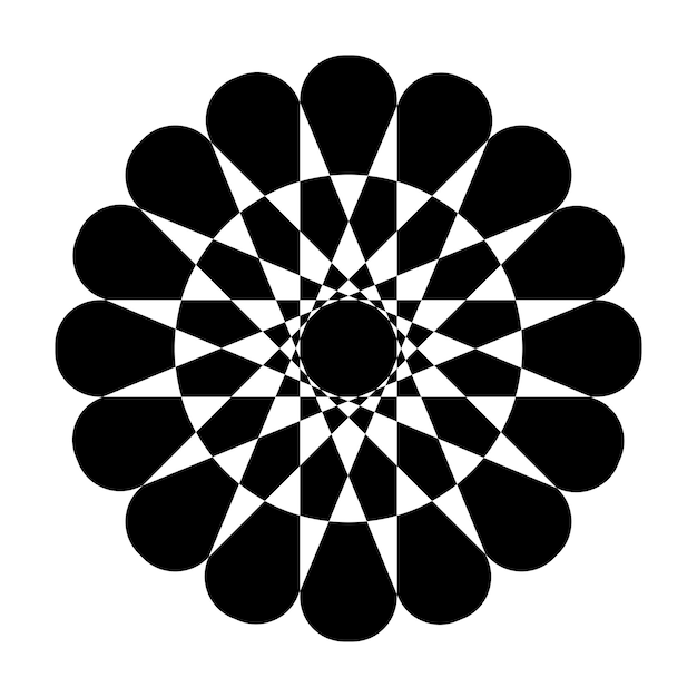 Mandala with star and geometric flower