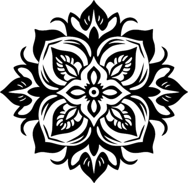 Mandala zwart-wit geïsoleerde pictogram vectorillustratie
