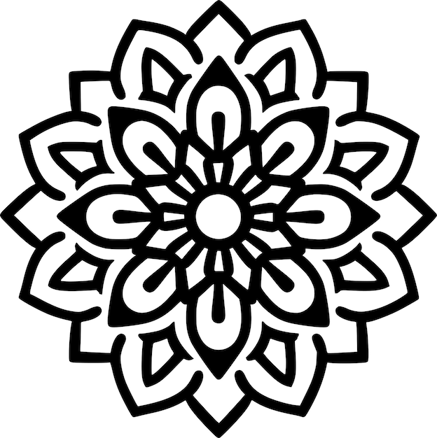 Mandala zwarte en witte vector