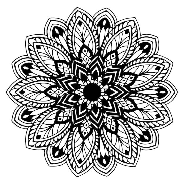 Mandalas coloring book, flower shape, Oriental therapy, Yoga logos.