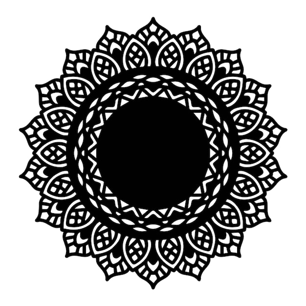 Mandalas coloring book, flower shape, Oriental therapy, Yoga logos.