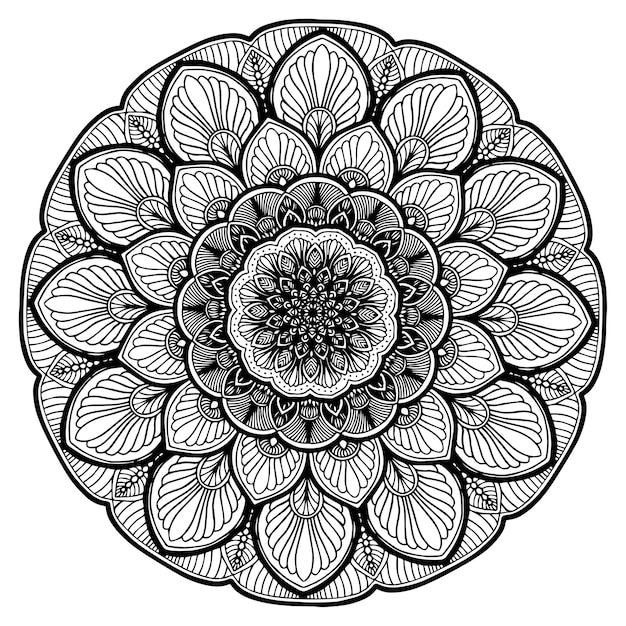 Mandalas coloring book, Oriental therapy, Yoga logos Vector.