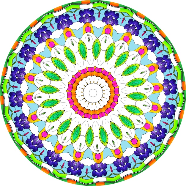Mandalas. Isolated Colorful Decorative Round Ornament On White Background.