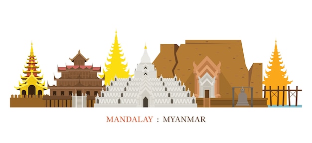 Mandalay myanmar skyline landmarks