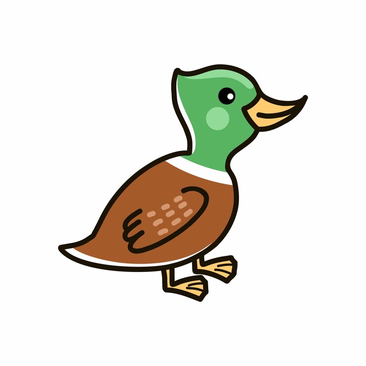 Vector mandarin duck animal on farm poultry vector doodle illustration for kids sticker