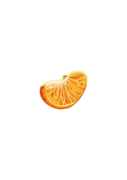 Вектор Фрукты мандарина летние вкусные фрукты векторная иллюстрация в плоском стиле