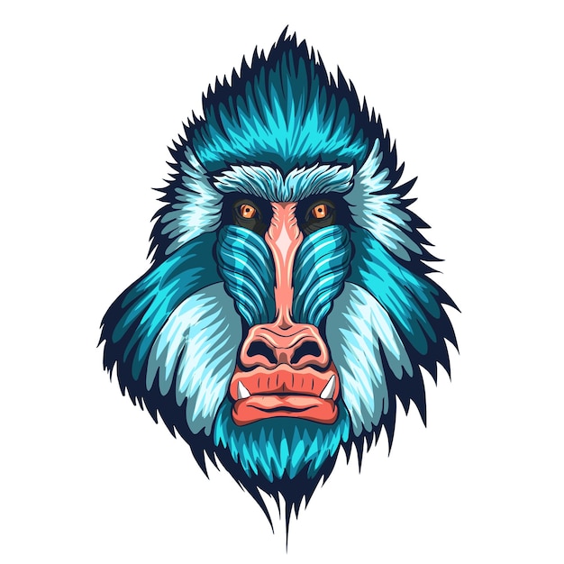 Mandril hoofd illustratie vector kunst