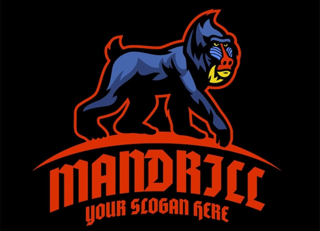 Mascotte del logo della scimmia mandrillo