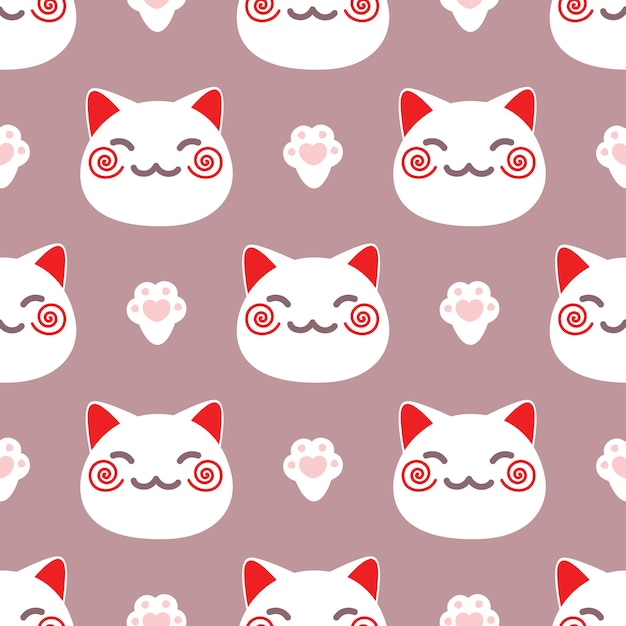 Maneki neko seamless vector pattern