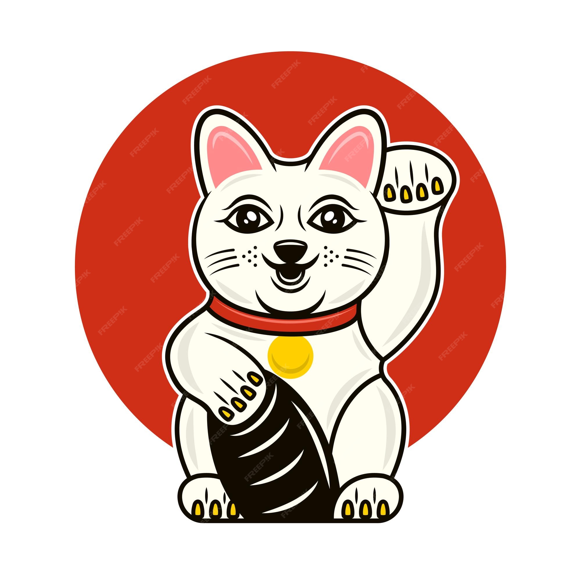 Premium Vector  A cat head icon japan style