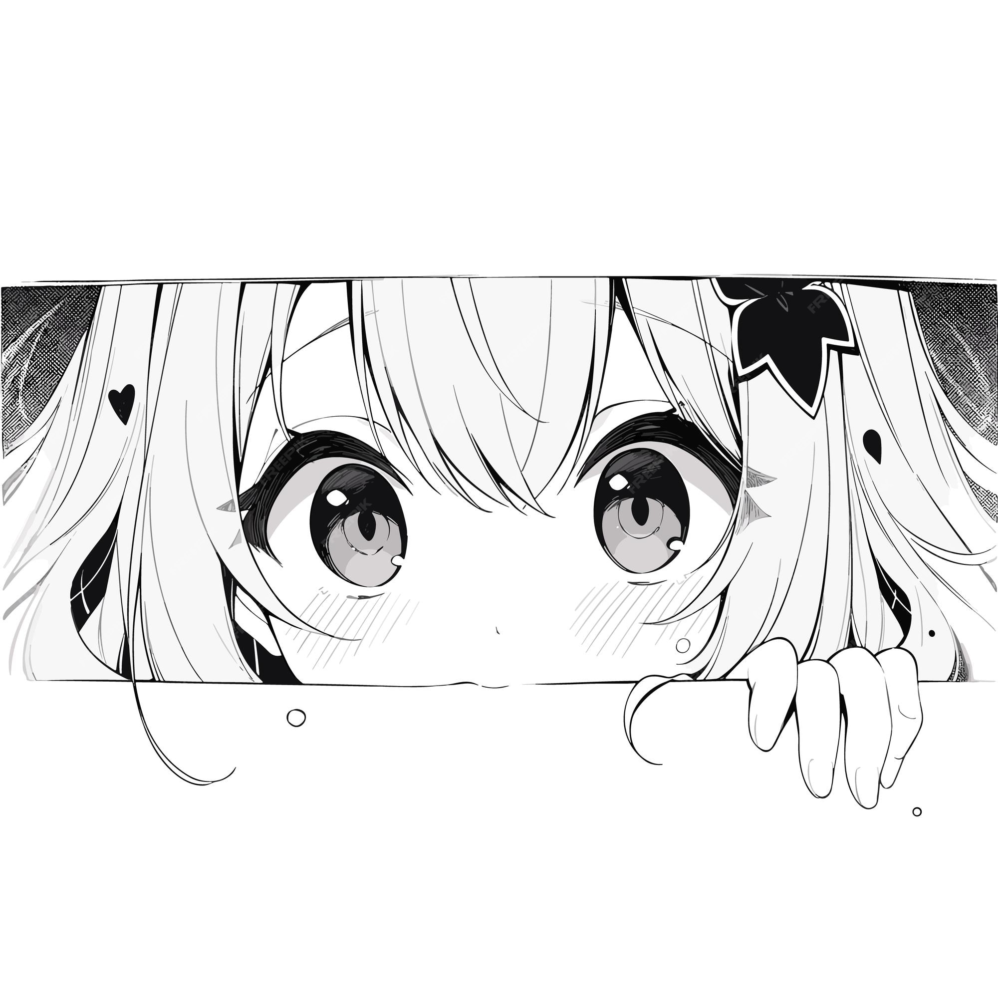 Anime-style eyes cute pretty girl anime manga - Stock