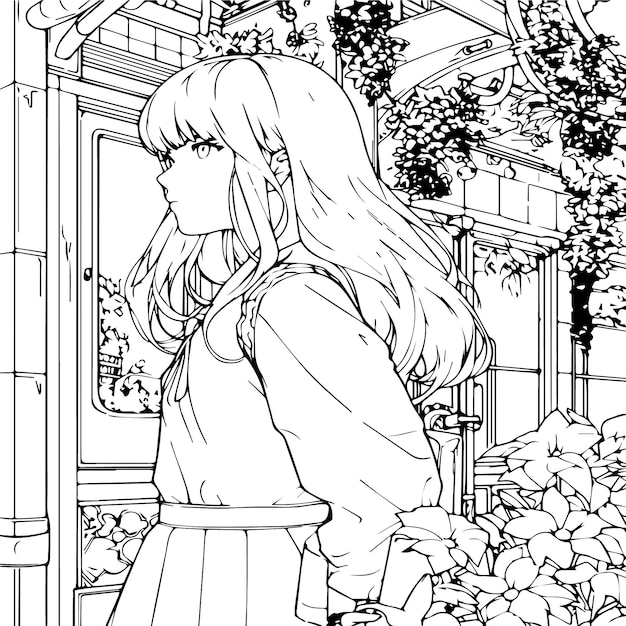 manga art coloring page
