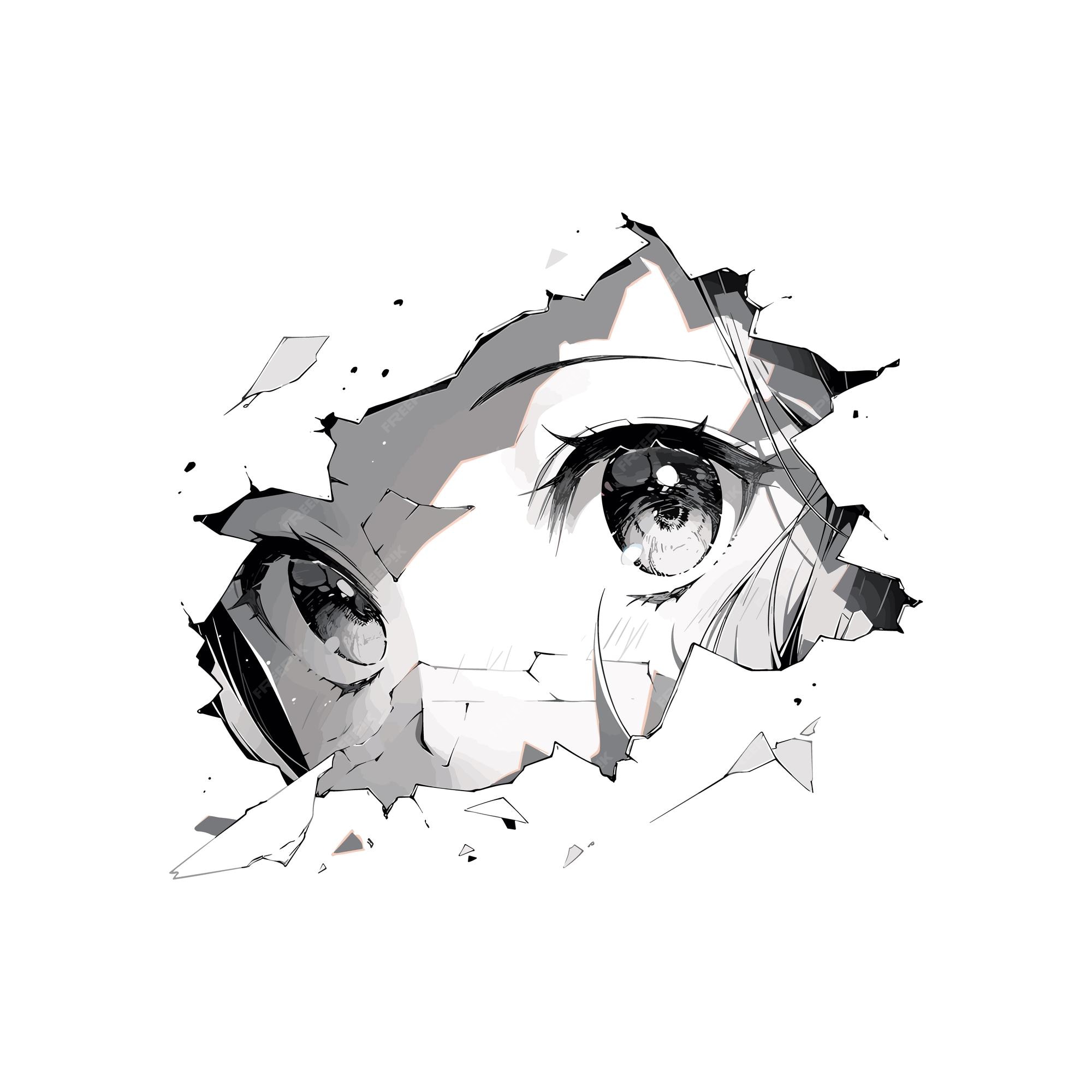 Anime Manga Eyes Looking from a Paper Tear Stock Vector - Illustration of  smile, tshirt: 273660949