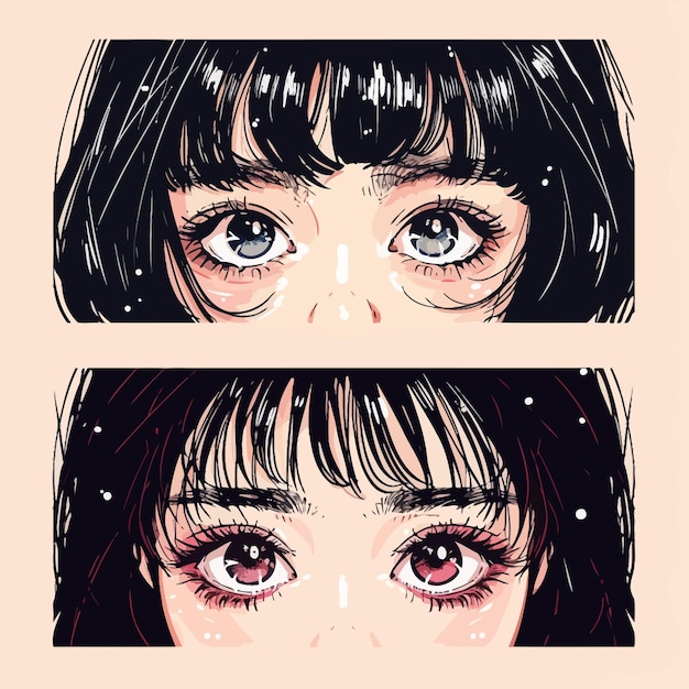 Vector manga girl eyes