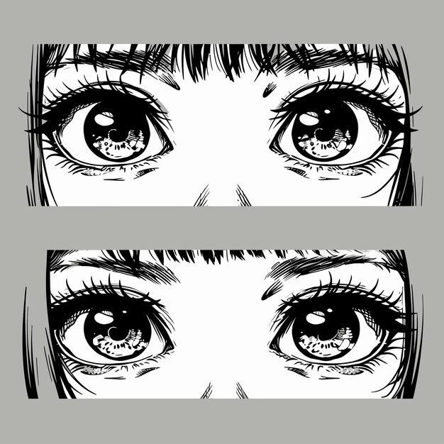 Vector manga girl eyes