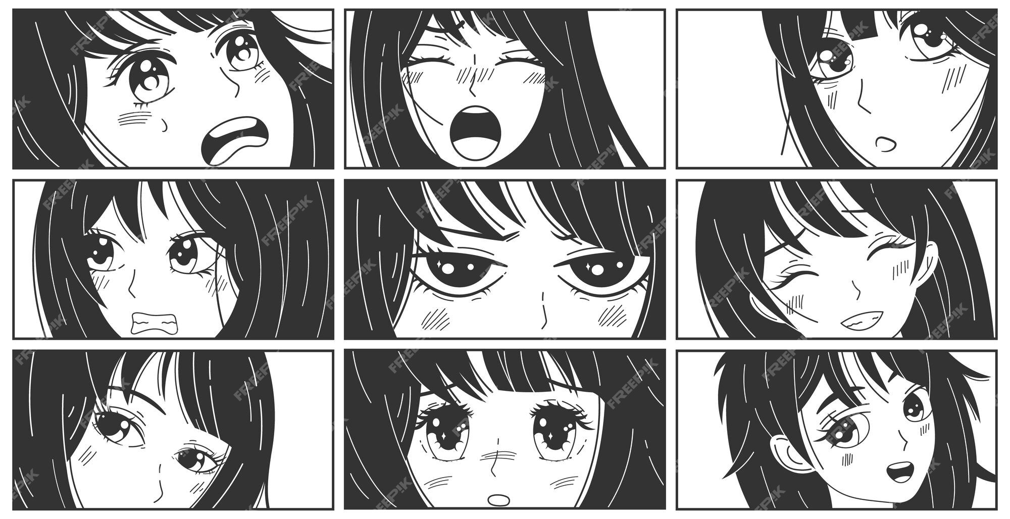 Manga kawaii expressions