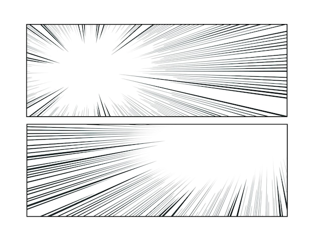 Vector manga radial speed lines set