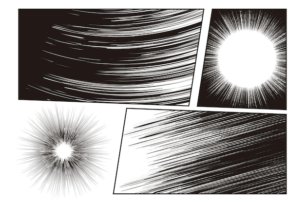 Premium Vector  Manga speed line and radial effect for comic scene