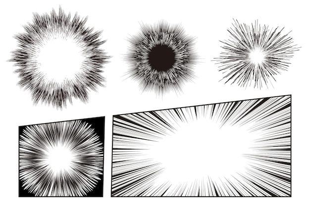 Linea di velocità manga ed effetto radiale per scene comiche