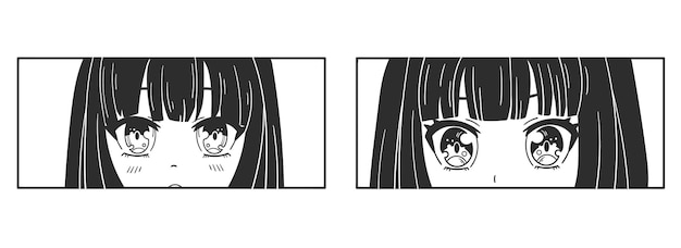 Vector manga-stijl. japans tekenfilmconcept. anime meisje. vector
