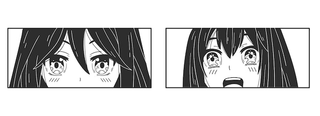 Manga-stijl. Japans tekenfilmconcept. Anime-personages. vector illustratie