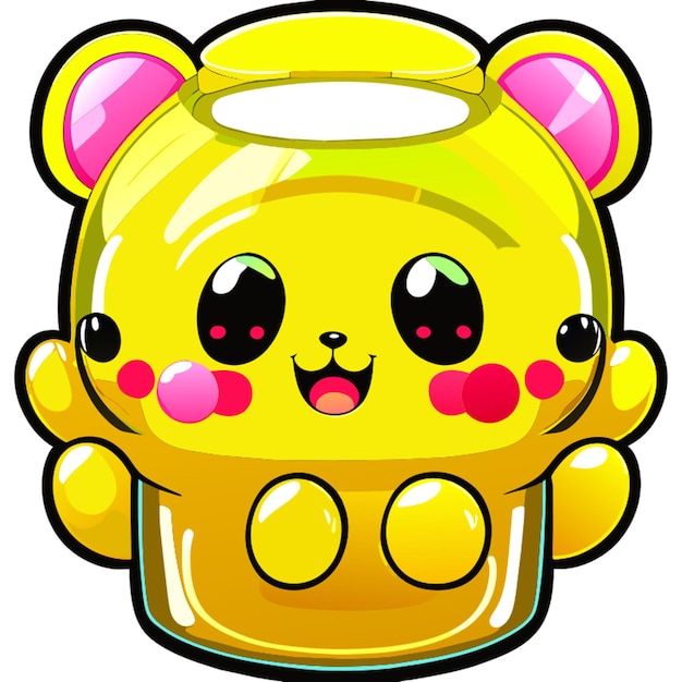 manga style jelly bear yellow vector illustration