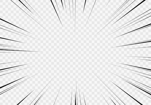 Vector manga transparent background explosion lines