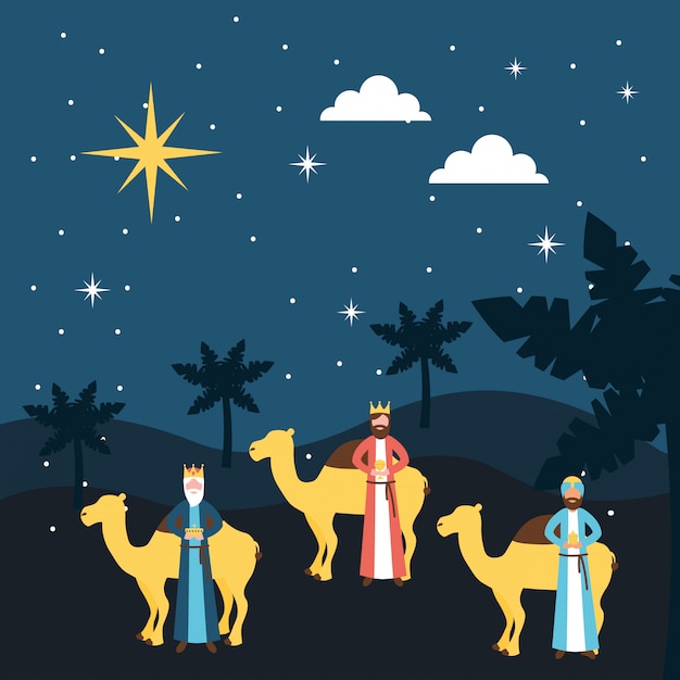 Vector manger epiphany christmas