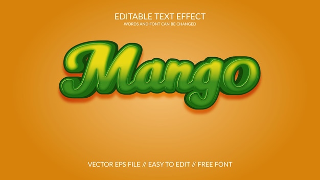 Mango 3D Editable Vector Text Effect Template