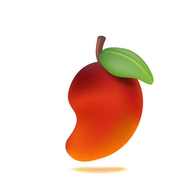 Vector mango 3d icon soft illustration