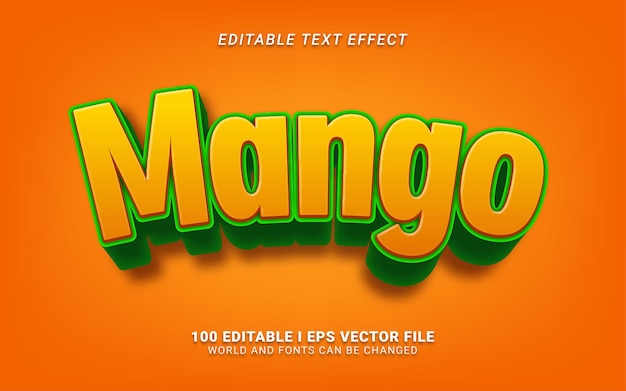 Mango 3d style text effect design