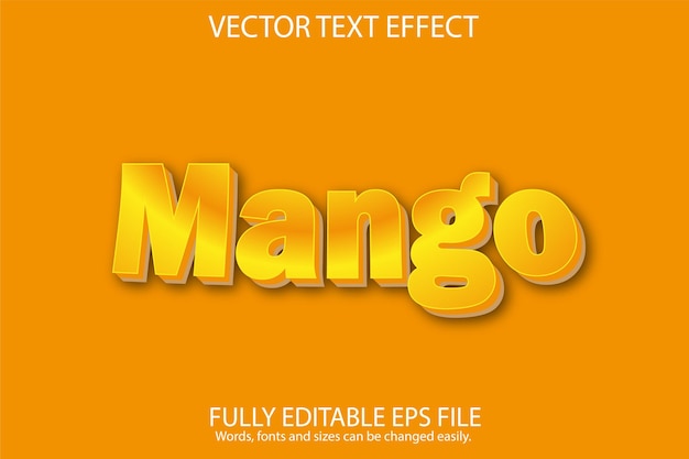 Vector mango 3d style text effect