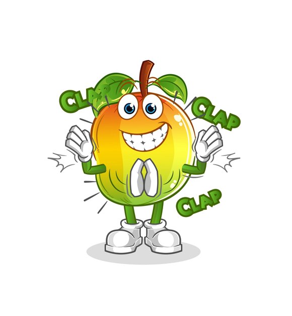 Mango applause illustration. character vector