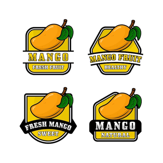 Collezione di logo di design vettoriale distintivo di mango