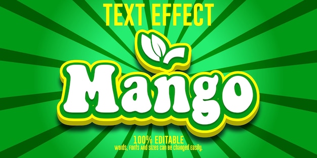 Vector mango bewerkbaar teksteffect in illustrator.