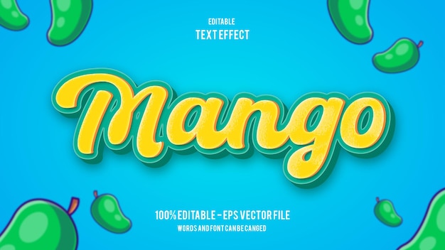 Mango cartoon bewerkbaar teksteffect