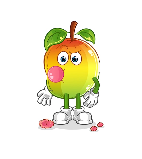 вектор жевательной резинки манго. мультипликационный персонаж