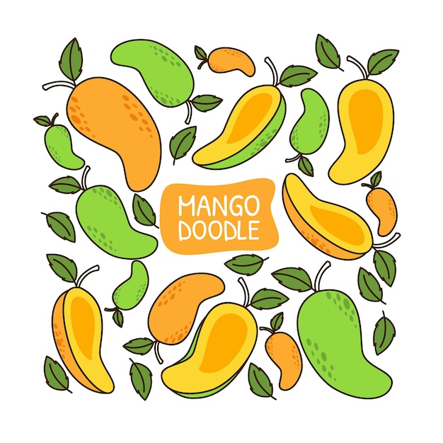 Mango doodle handgetekende ontwerp