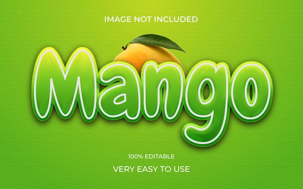 Vector mango editable 3d premium text effect design