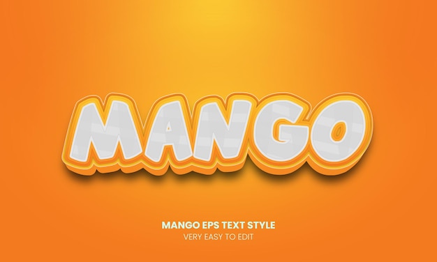 mango editable text effect bright yellow font style