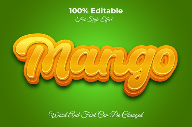 Vector mango editable text effect template