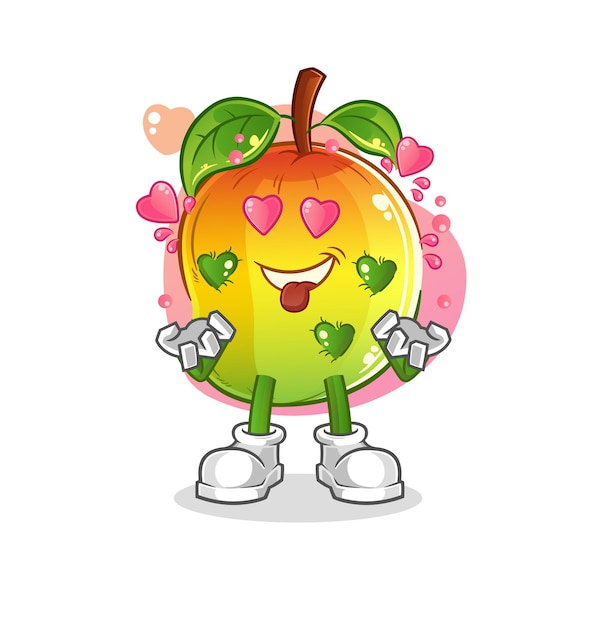 Vector mango fallin love vector. cartoon character