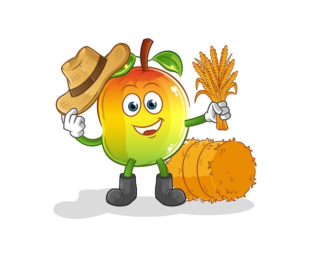 Mango farmer mascot. cartoon vector