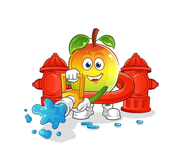 Mango firefighter vector. cartoon character